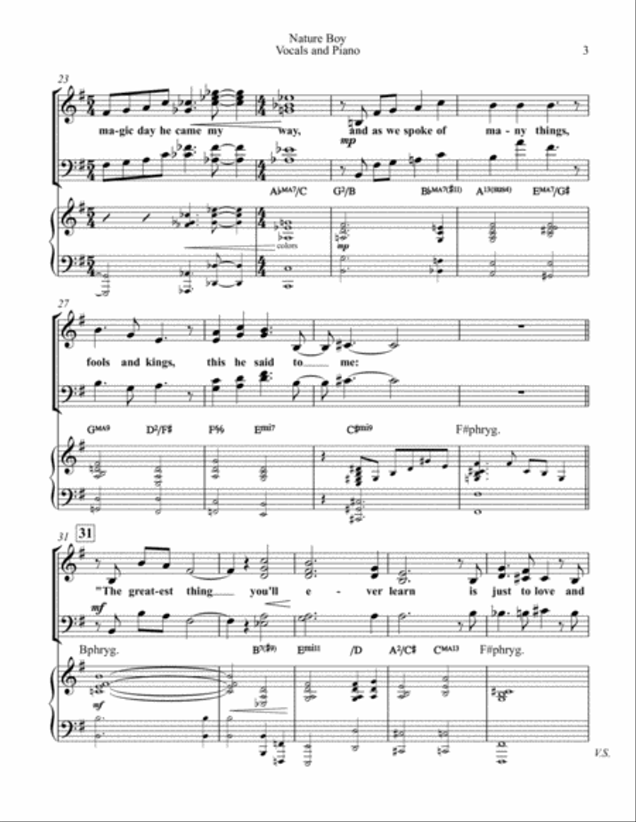 Nature Boy Double Bass scores gallery preview page 3