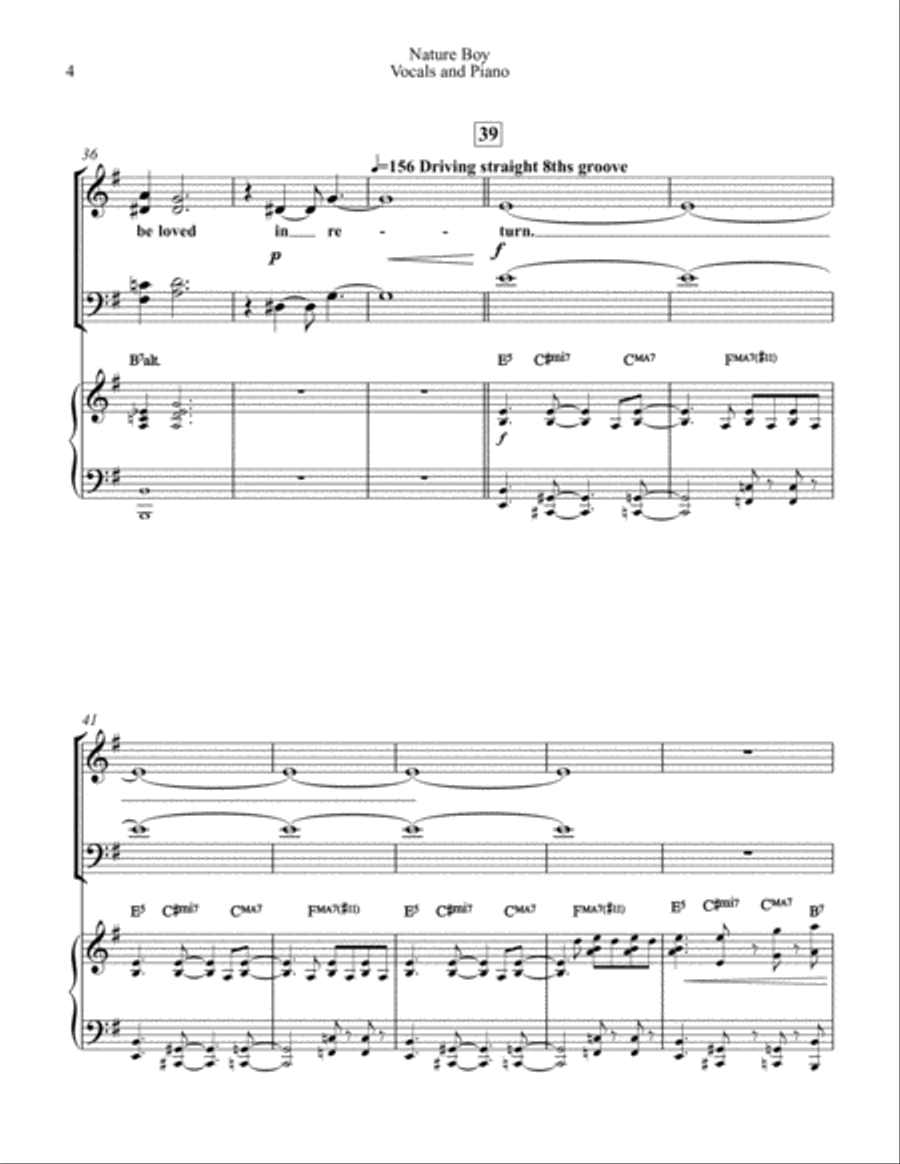 Nature Boy Double Bass scores gallery preview page 4
