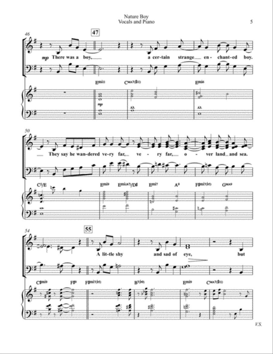 Nature Boy Double Bass scores gallery preview page 5