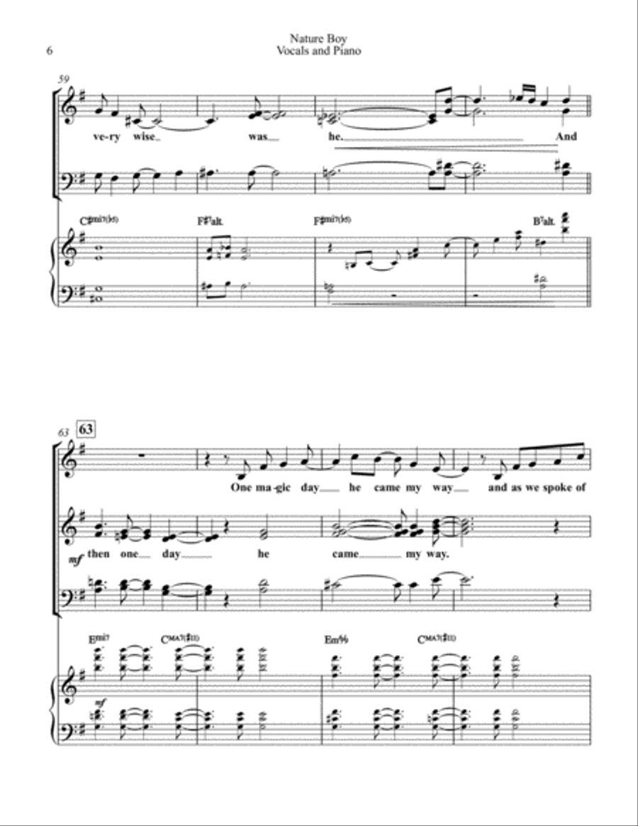 Nature Boy Double Bass scores gallery preview page 6