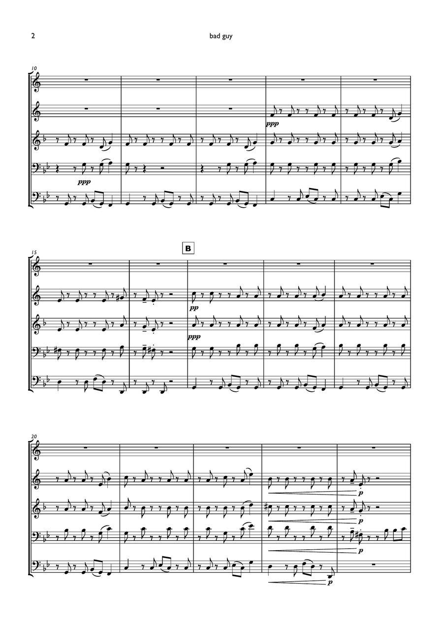 Bad Guy Bad Guy Brass Ensemble scores gallery preview page 2