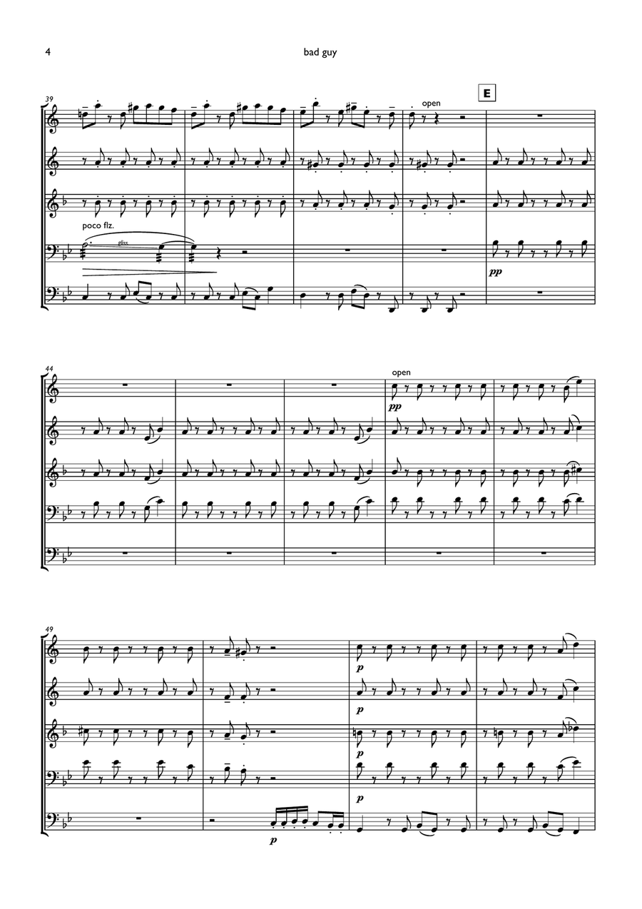 Bad Guy Bad Guy Brass Ensemble scores gallery preview page 4