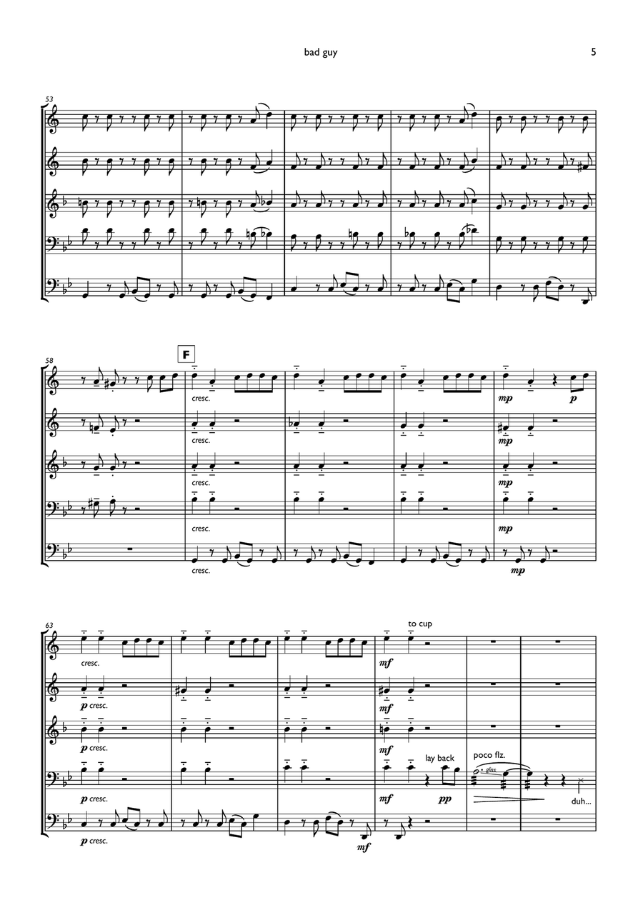 Bad Guy Bad Guy Brass Ensemble scores gallery preview page 5