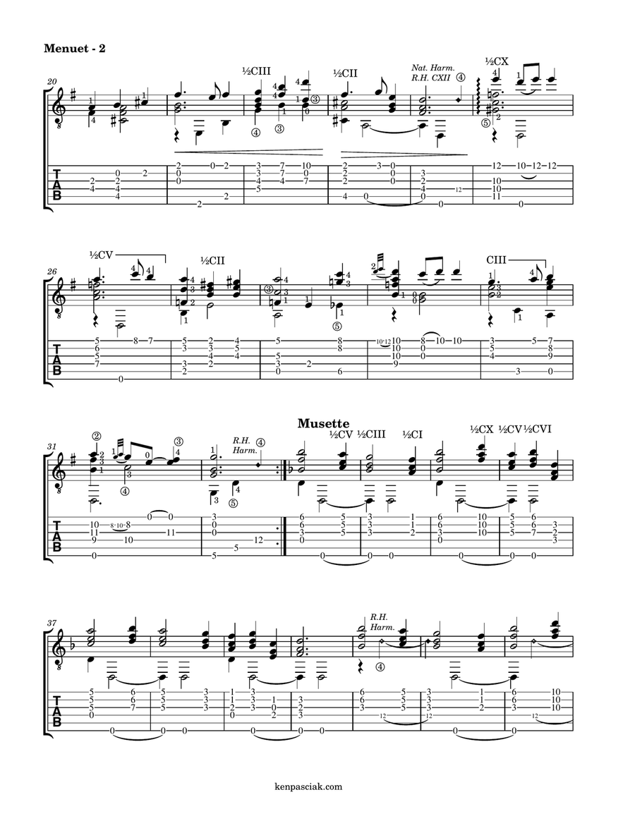 Menuet from Le Tombeau de Couperin (for Solo Guitar) Acoustic Guitar scores gallery preview page 4