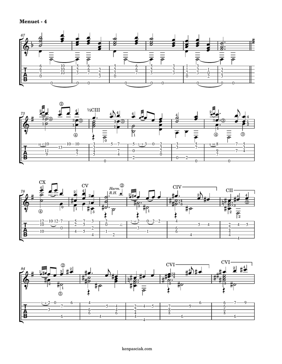 Menuet from Le Tombeau de Couperin (for Solo Guitar) Acoustic Guitar scores gallery preview page 6