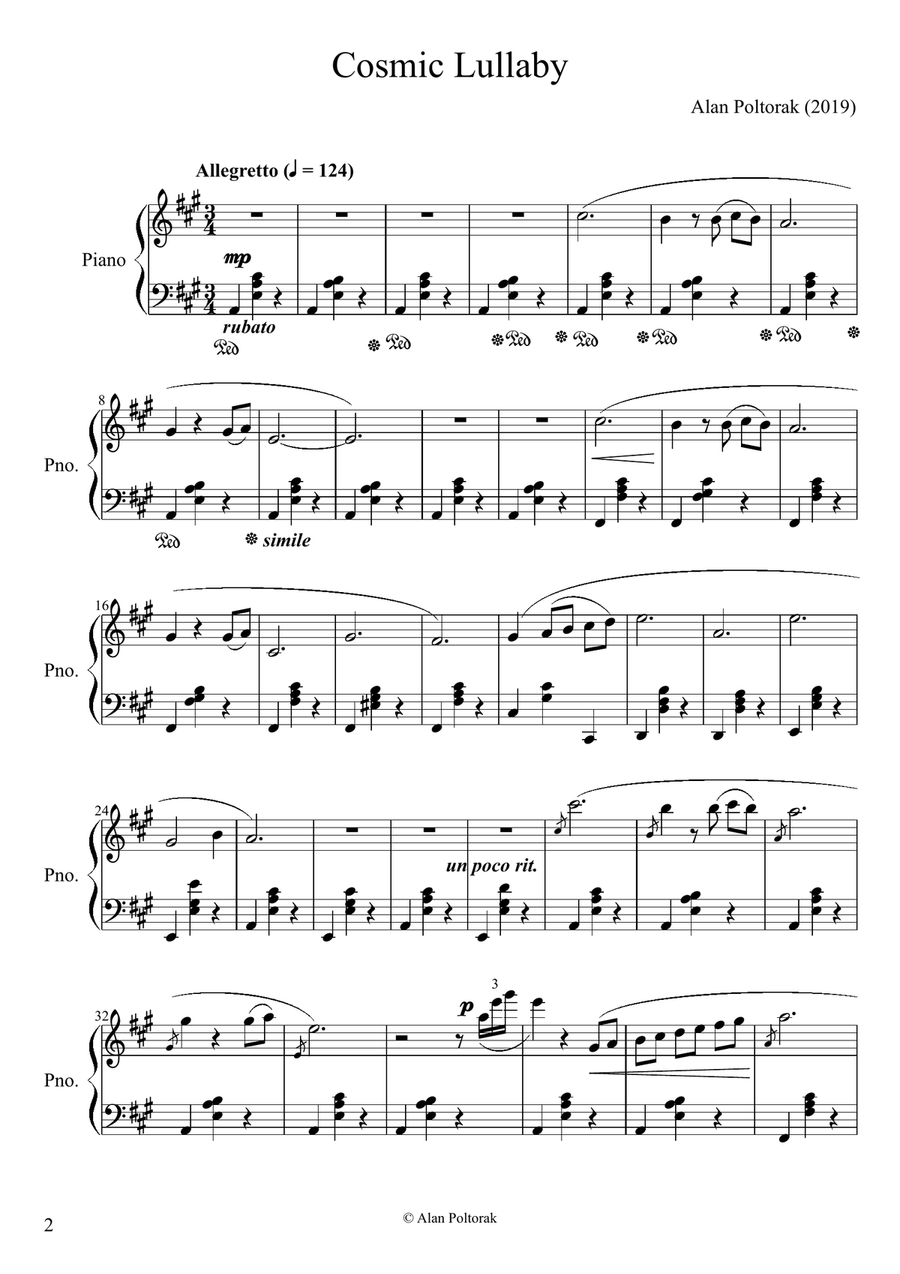 Cosmic Lullaby Cosmic Lullaby Piano Solo scores gallery preview page 2
