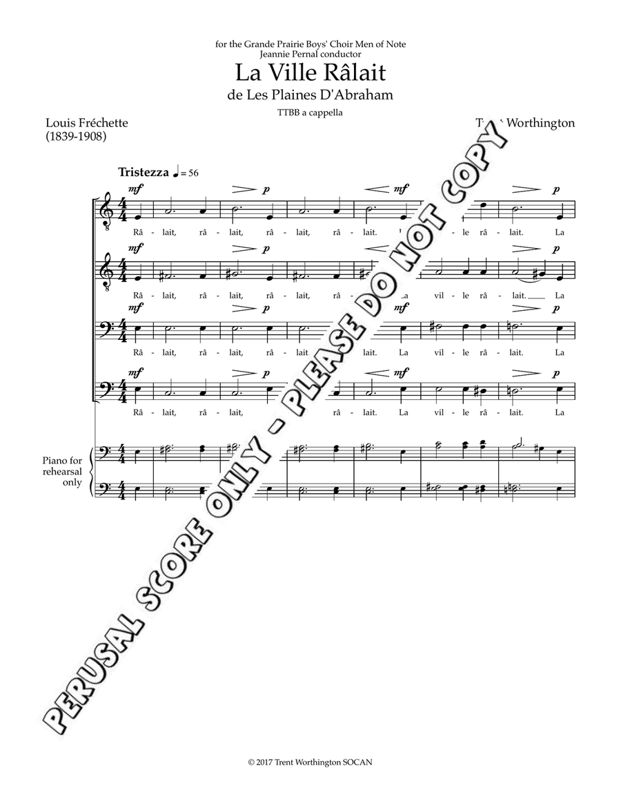 Les Plaines D'abraham Les Plaines D'abraham TTBB scores gallery preview page 2