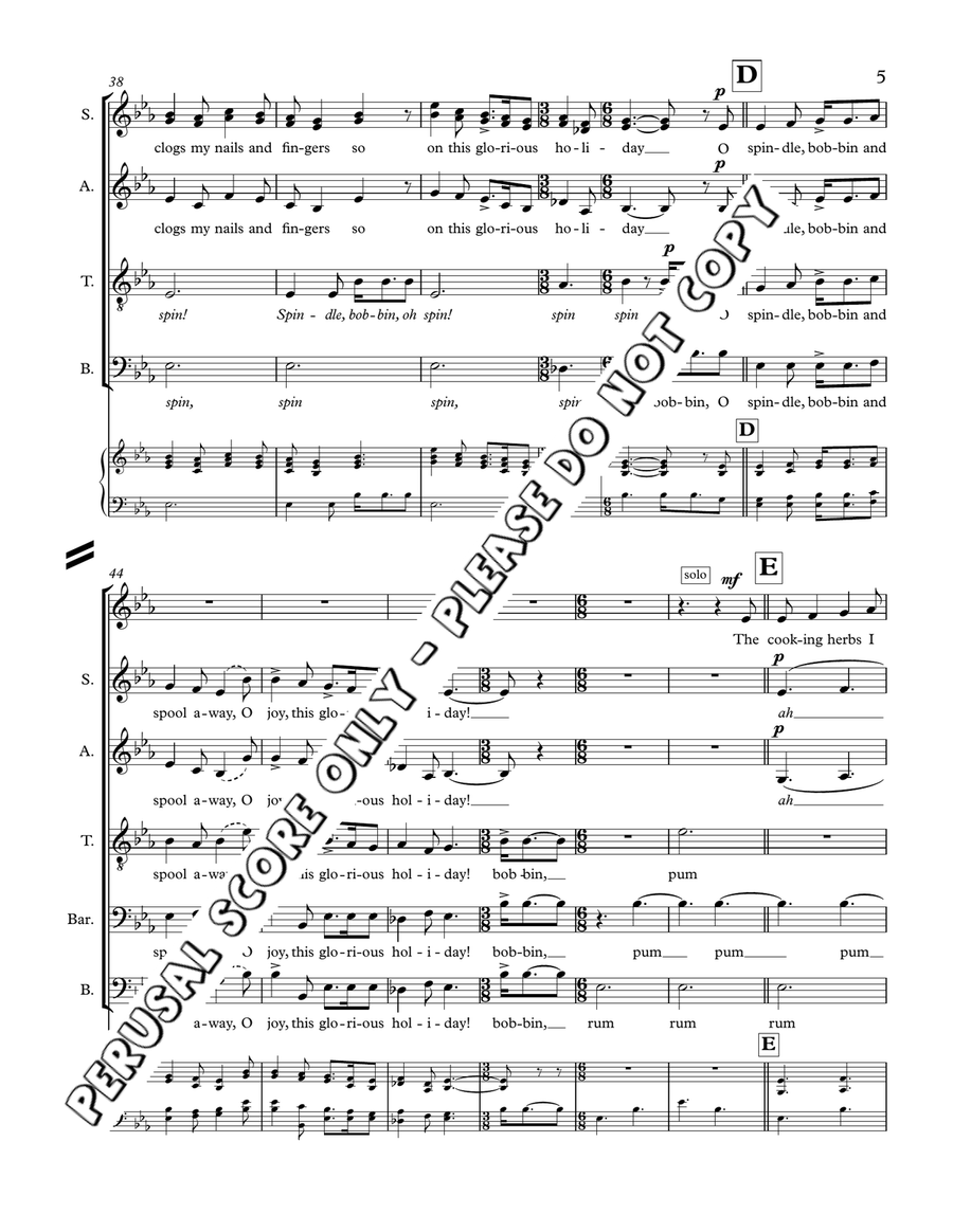Serving Girl's Holiday Serving Girl's Holiday 4-Part scores gallery preview page 5