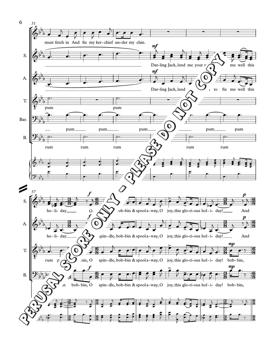 Serving Girl's Holiday Serving Girl's Holiday 4-Part scores gallery preview page 6