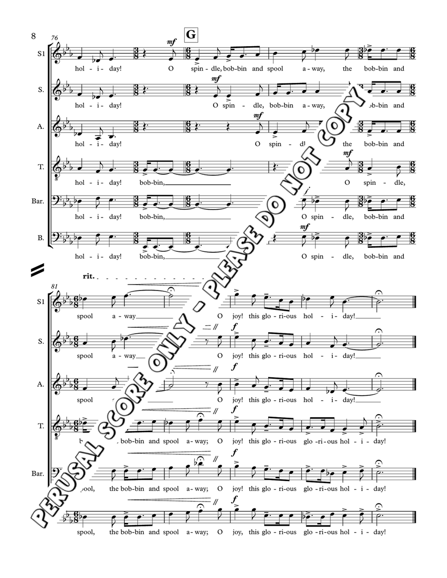 Serving Girl's Holiday Serving Girl's Holiday 4-Part scores gallery preview page 8