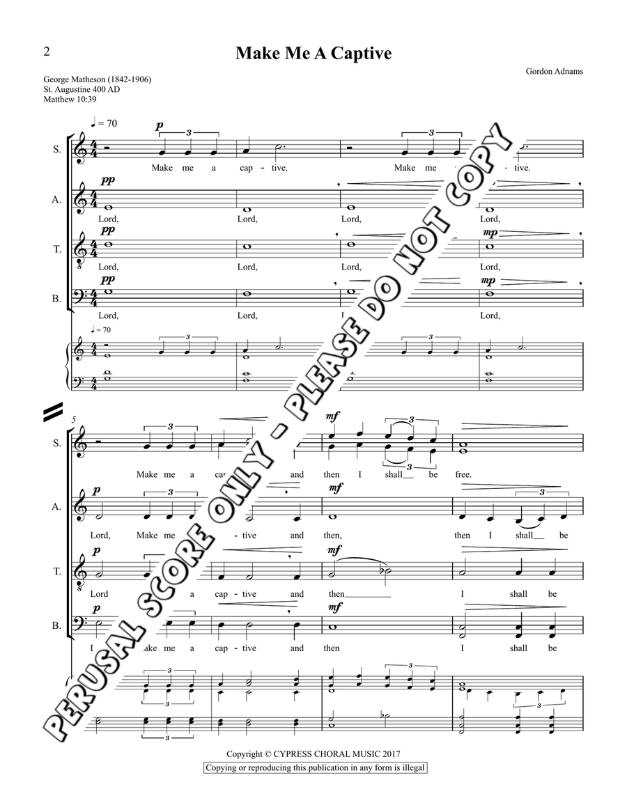 Make Me A Captive Make Me A Captive 4-Part scores gallery preview page 2