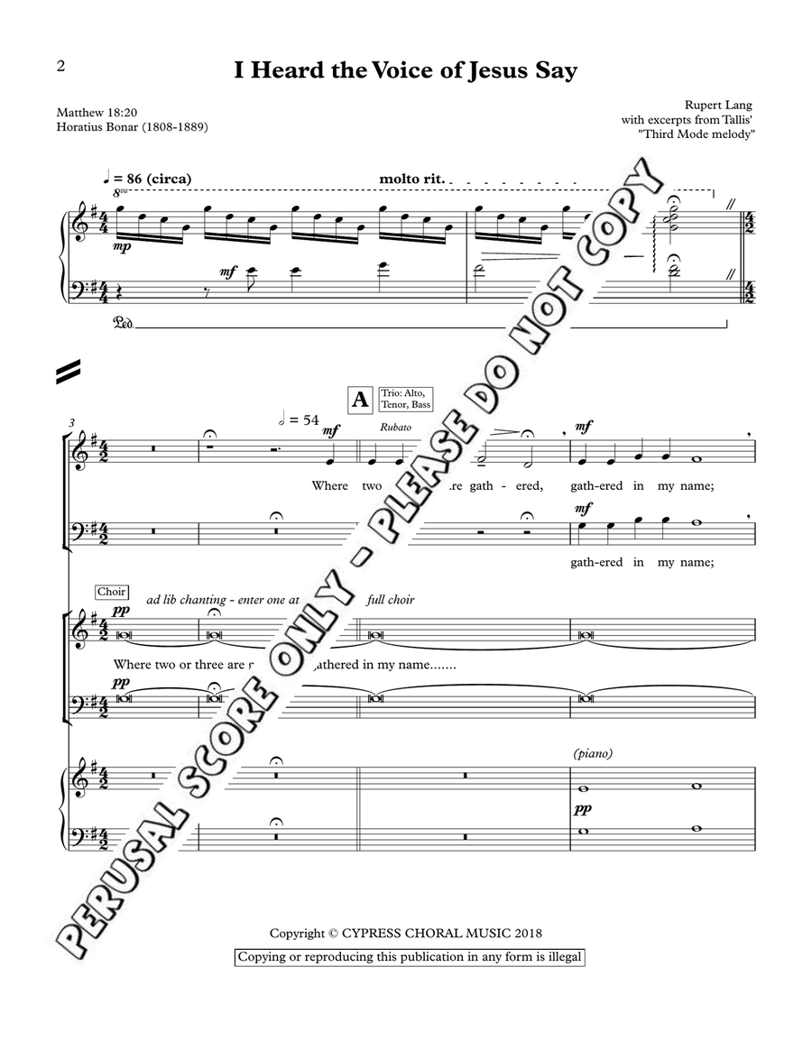 I Heard The Voice Of Jesus Say 4-Part scores gallery preview page 2