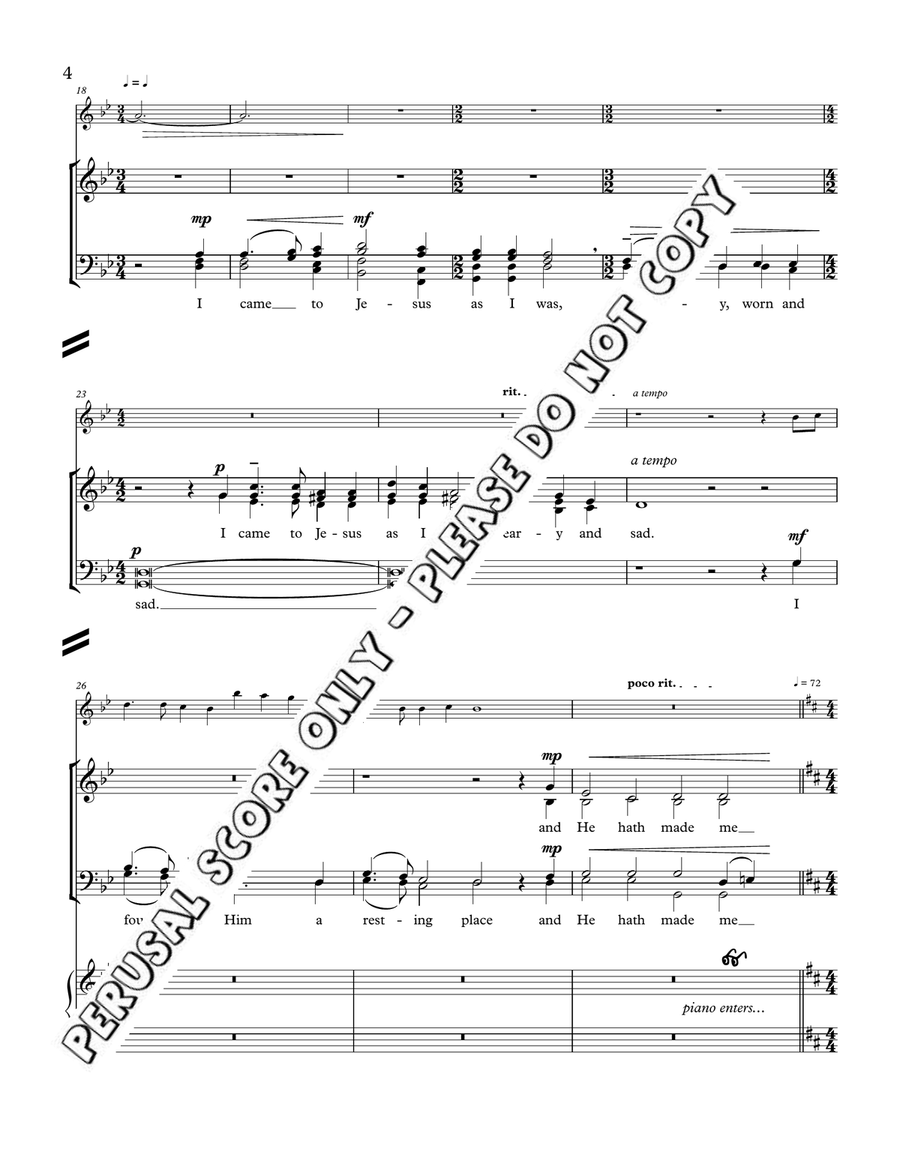 I Heard The Voice Of Jesus Say 4-Part scores gallery preview page 4