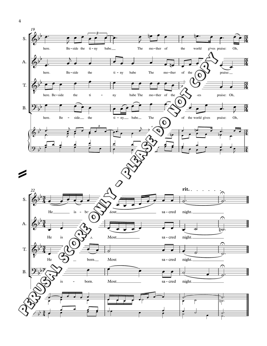 Most Sacred Night Most Sacred Night 4-Part scores gallery preview page 5