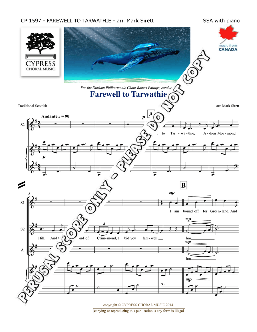 Farewell To Tarwathie Farewell To Tarwathie SSA scores gallery preview page 2