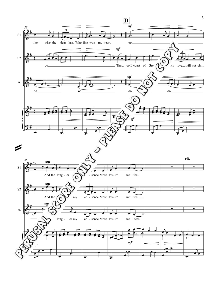 Farewell To Tarwathie Farewell To Tarwathie SSA scores gallery preview page 4