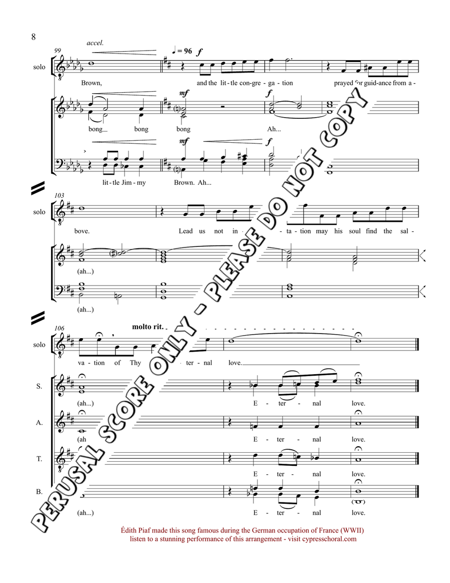The Jimmy Brown Song The Jimmy Brown Song 4-Part scores gallery preview page 9