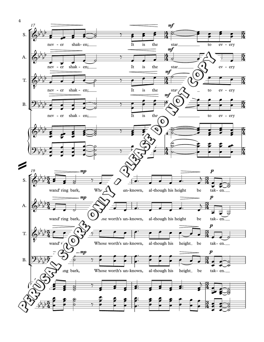 Sonnet : The Marriage Of True Minds 4-Part scores gallery preview page 4