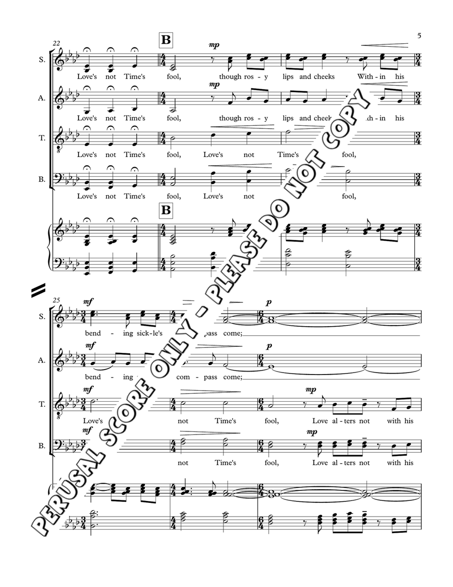 Sonnet : The Marriage Of True Minds 4-Part scores gallery preview page 5