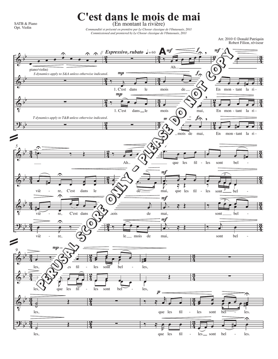 C'est Dans Le Mois De Mai 4-Part scores gallery preview page 2