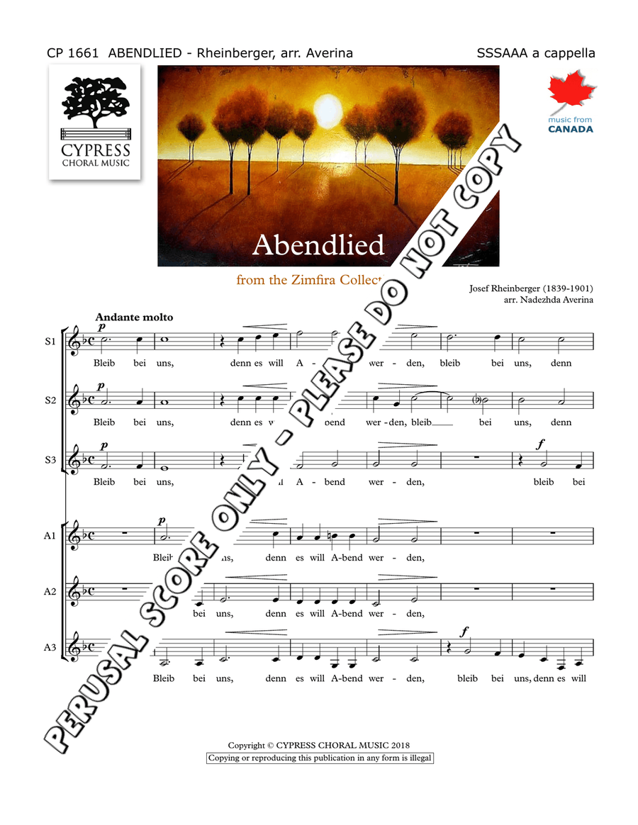 Abendlied Abendlied SSAA scores gallery preview page 2