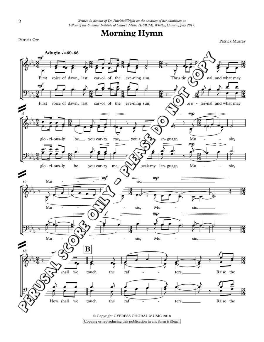 Morning Hymn Morning Hymn 4-Part scores gallery preview page 2
