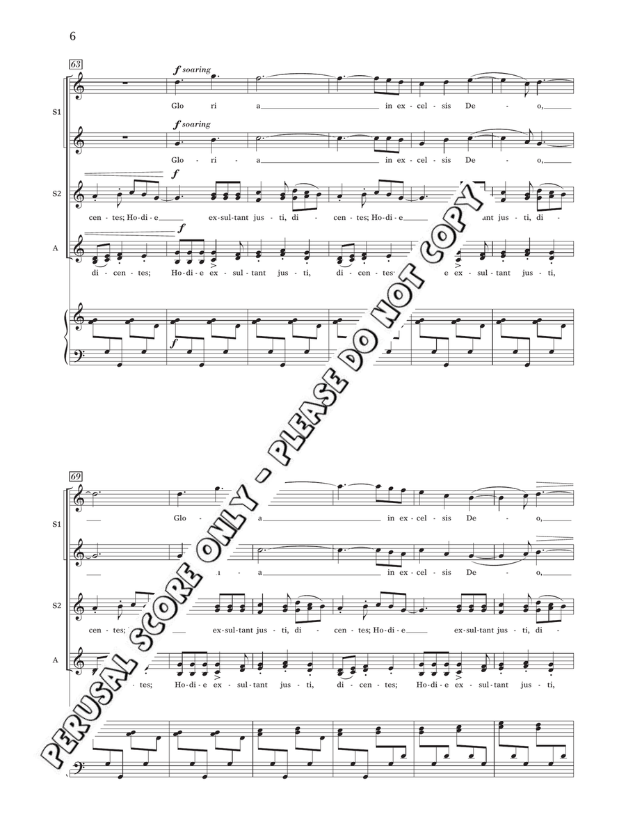 Hodie Christus Natus Est - Harp Version SSAA scores gallery preview page 6