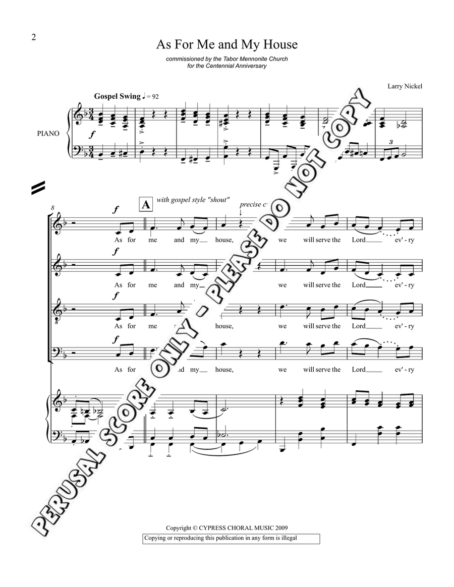 As For Me And My House As For Me And My House 4-Part scores gallery preview page 2