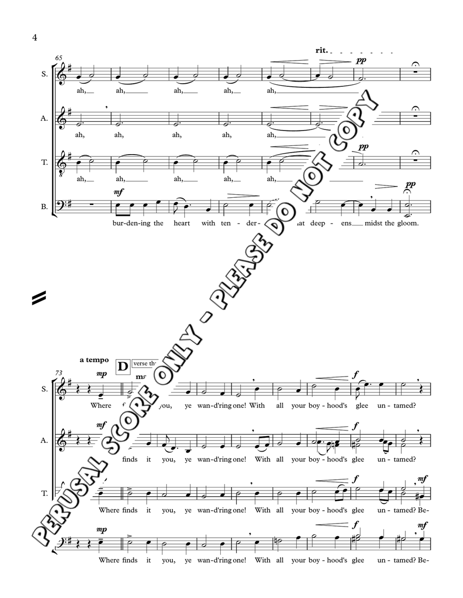 Come Home - Rupert Lang Come Home - Rupert Lang 4-Part scores gallery preview page 5