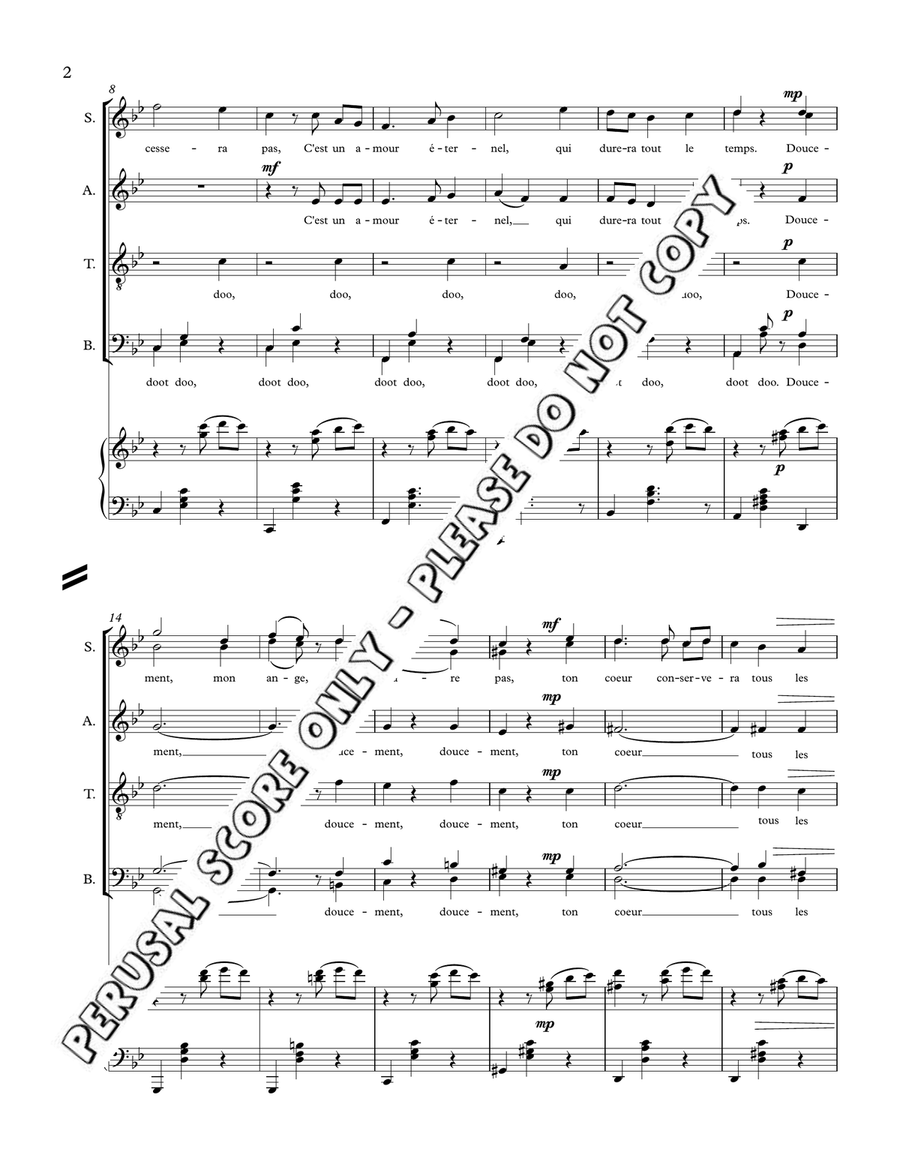 La Chanson De Ton Coeur - In G Minor 4-Part scores gallery preview page 3