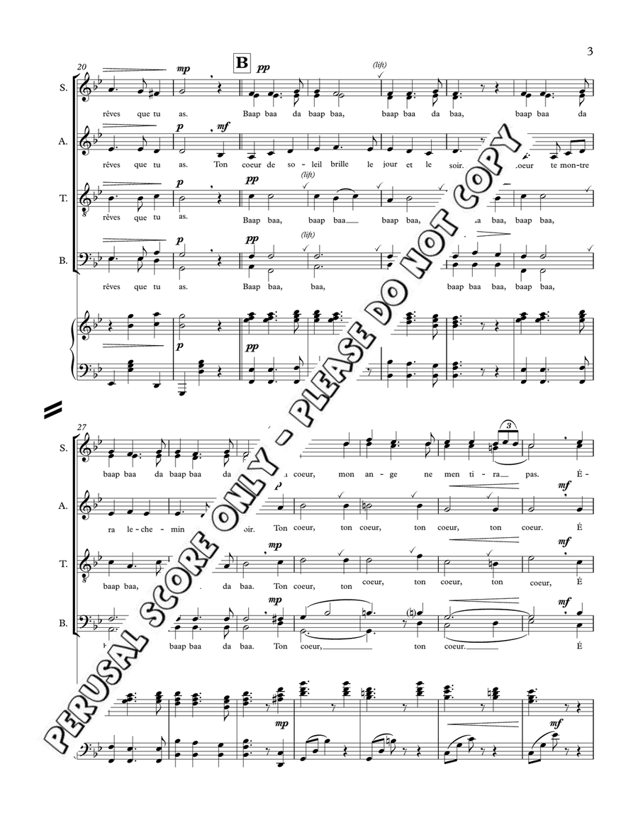 La Chanson De Ton Coeur - In G Minor 4-Part scores gallery preview page 4