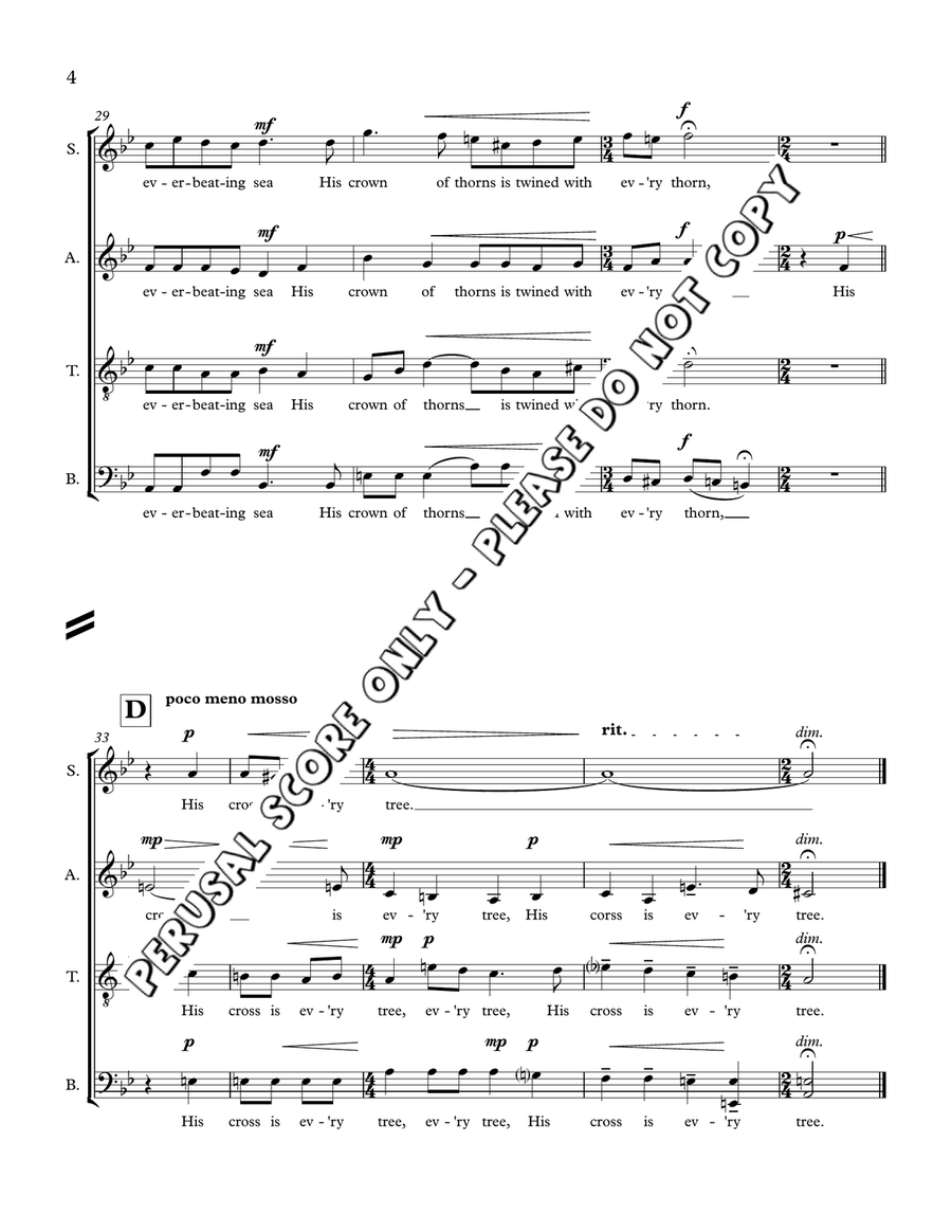 I See His Blood Upon The Rose 4-Part scores gallery preview page 5