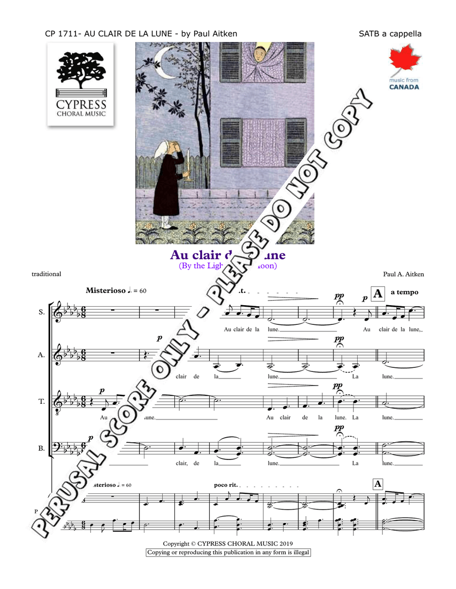Au Clair De La Lune Au Clair De La Lune 4-Part scores gallery preview page 2
