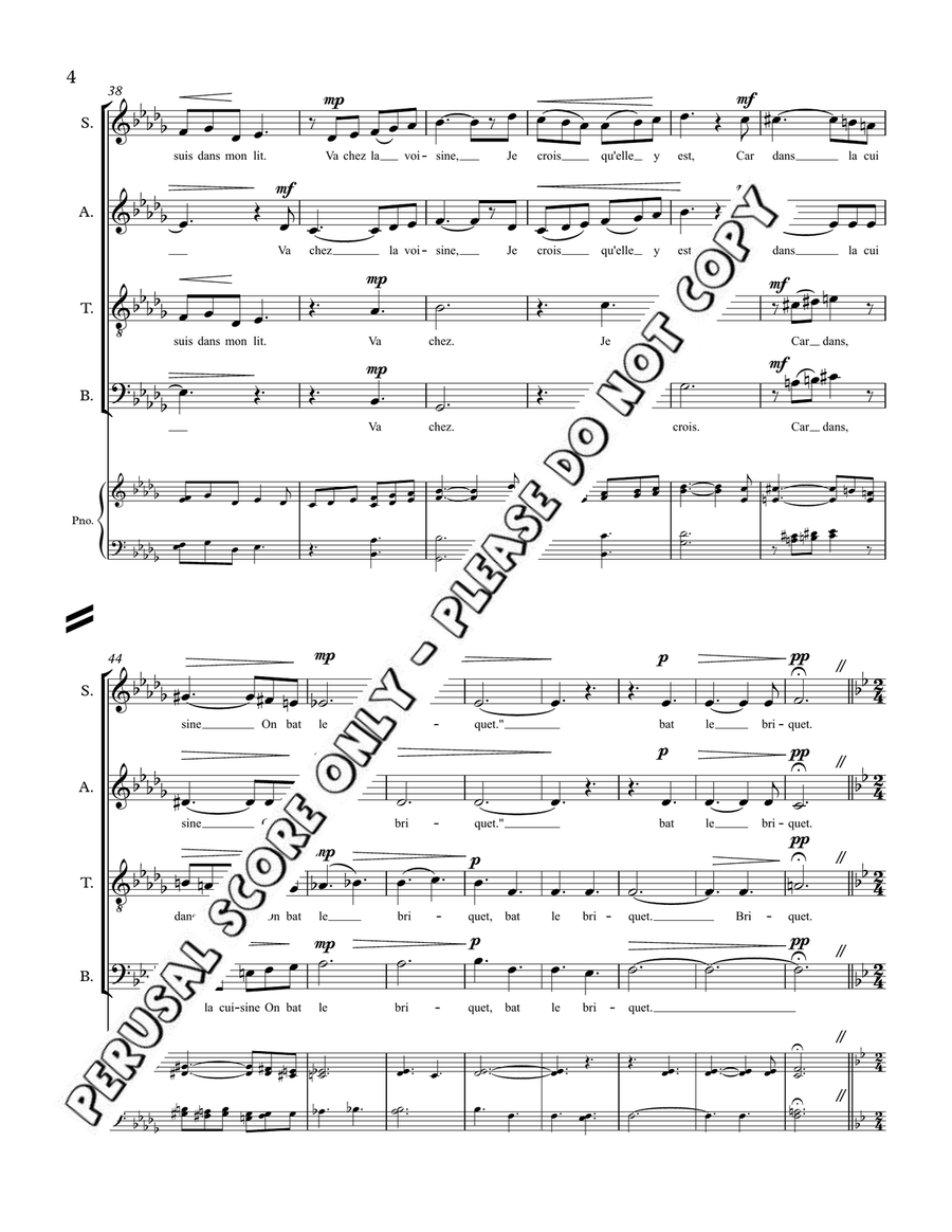 Au Clair De La Lune Au Clair De La Lune 4-Part scores gallery preview page 5
