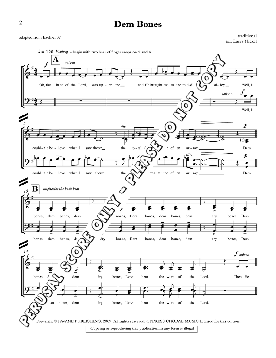 Dem Bones Dem Bones 4-Part scores gallery preview page 2