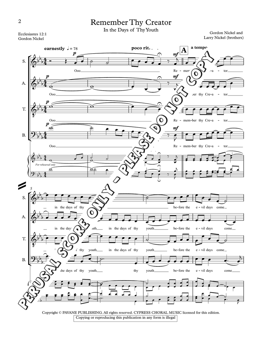 Remember Thy Creator Remember Thy Creator 4-Part scores gallery preview page 2