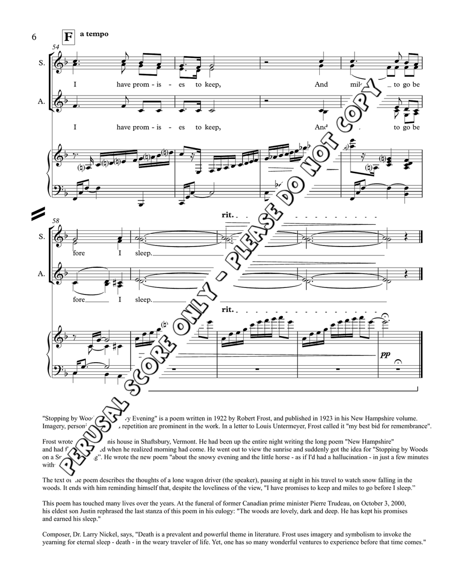 Miles To Go Before I Sleep SSA scores gallery preview page 6