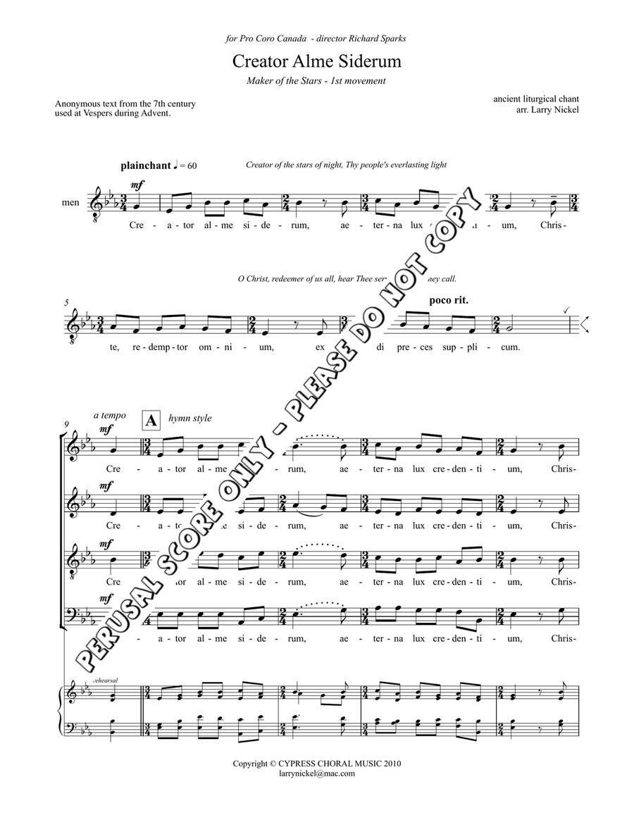 Creator Alme Siderum - Mvmt 1 4-Part scores gallery preview page 2