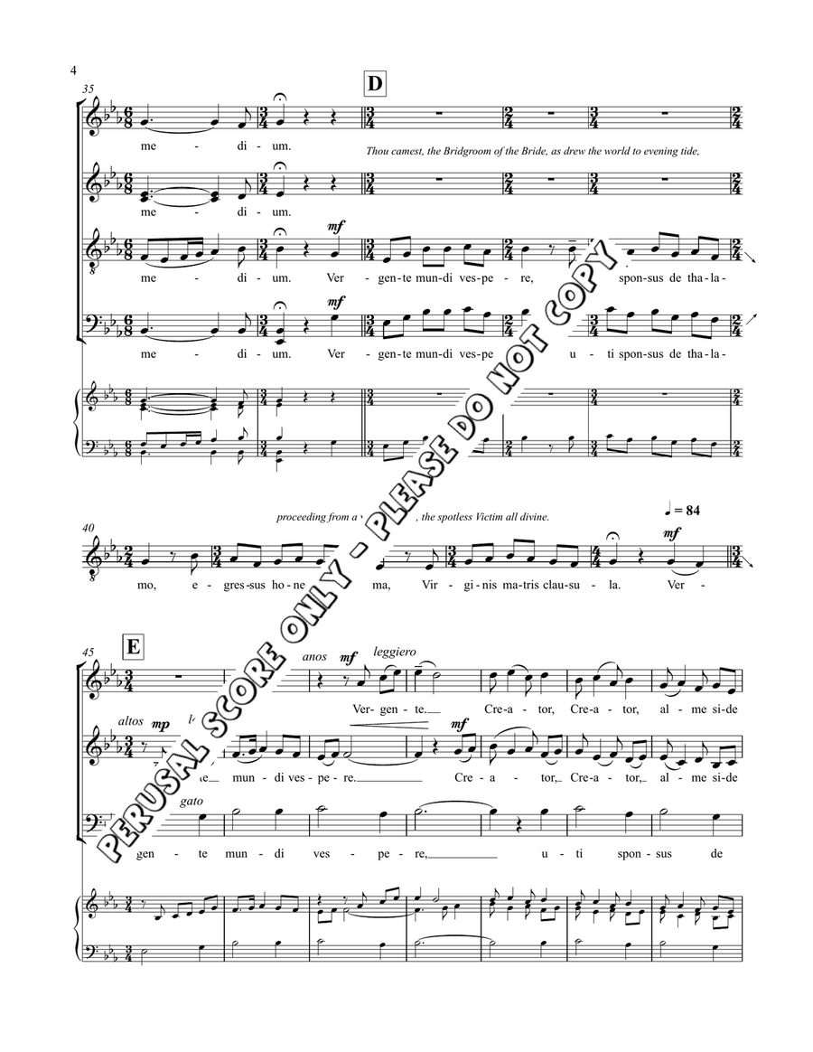 Creator Alme Siderum - Mvmt 1 4-Part scores gallery preview page 5
