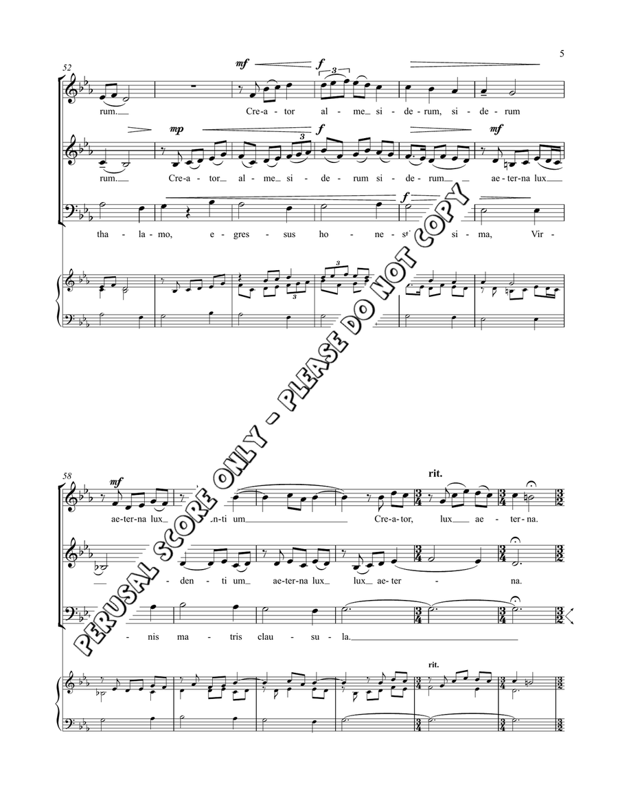 Creator Alme Siderum - Mvmt 1 4-Part scores gallery preview page 6