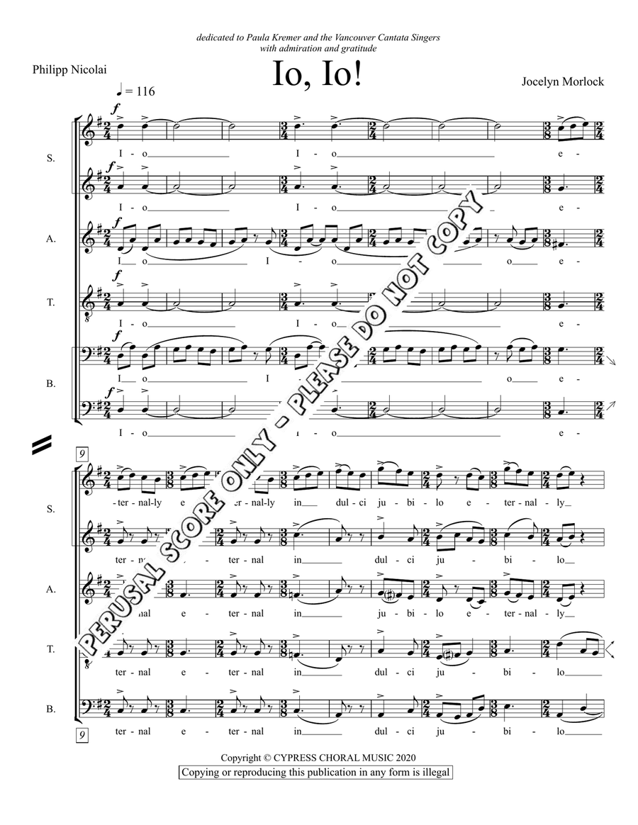 Io, Io Io, Io SSAATTBB scores gallery preview page 2