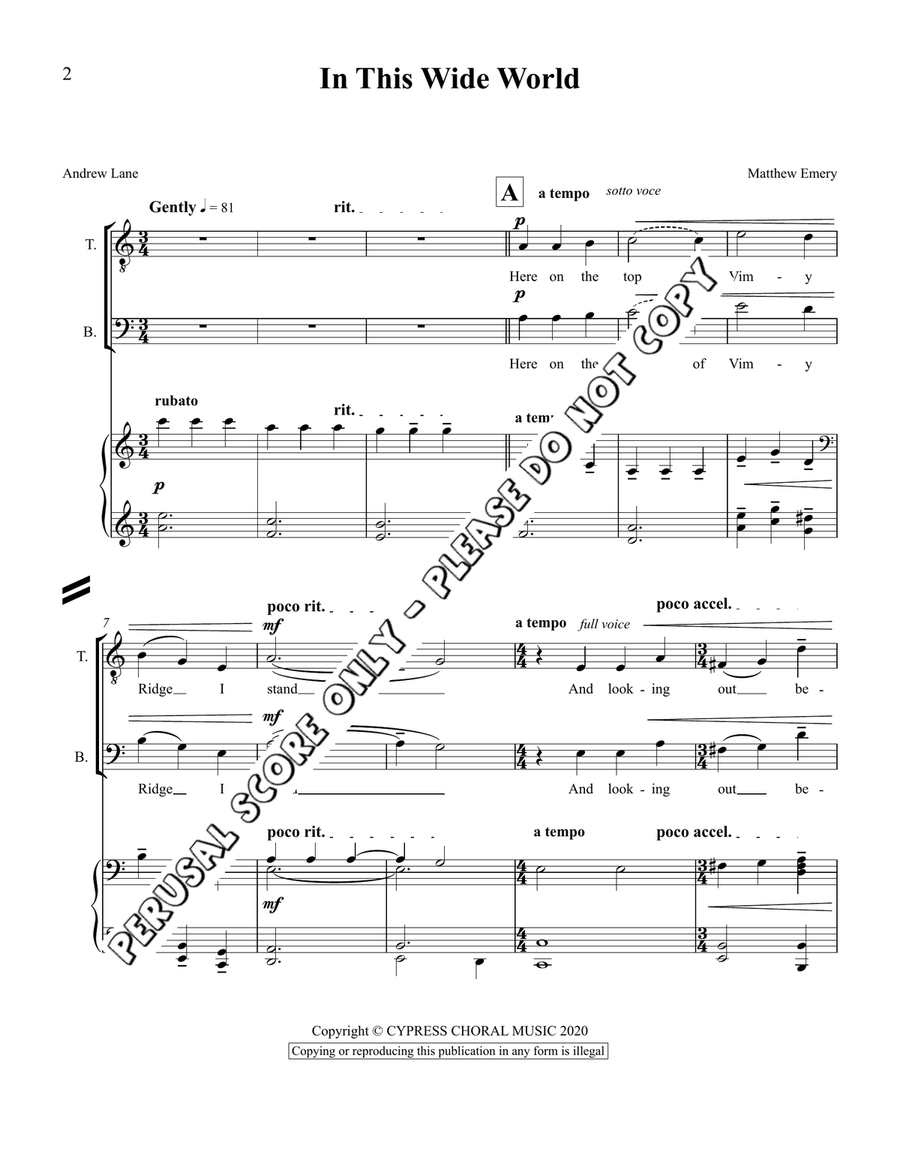 In The Wide World In The Wide World 3-Part scores gallery preview page 2