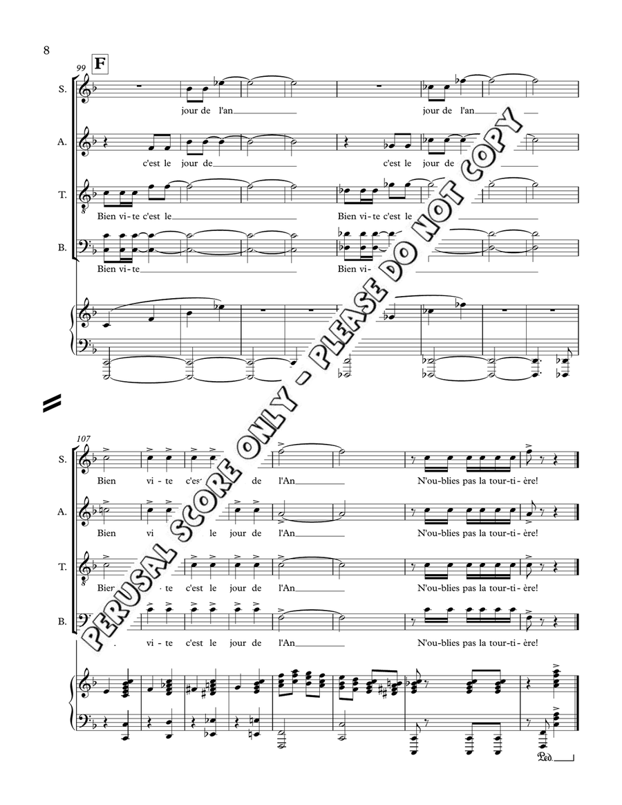 Bien Vite C'est Le Jour De l'An 4-Part scores gallery preview page 9