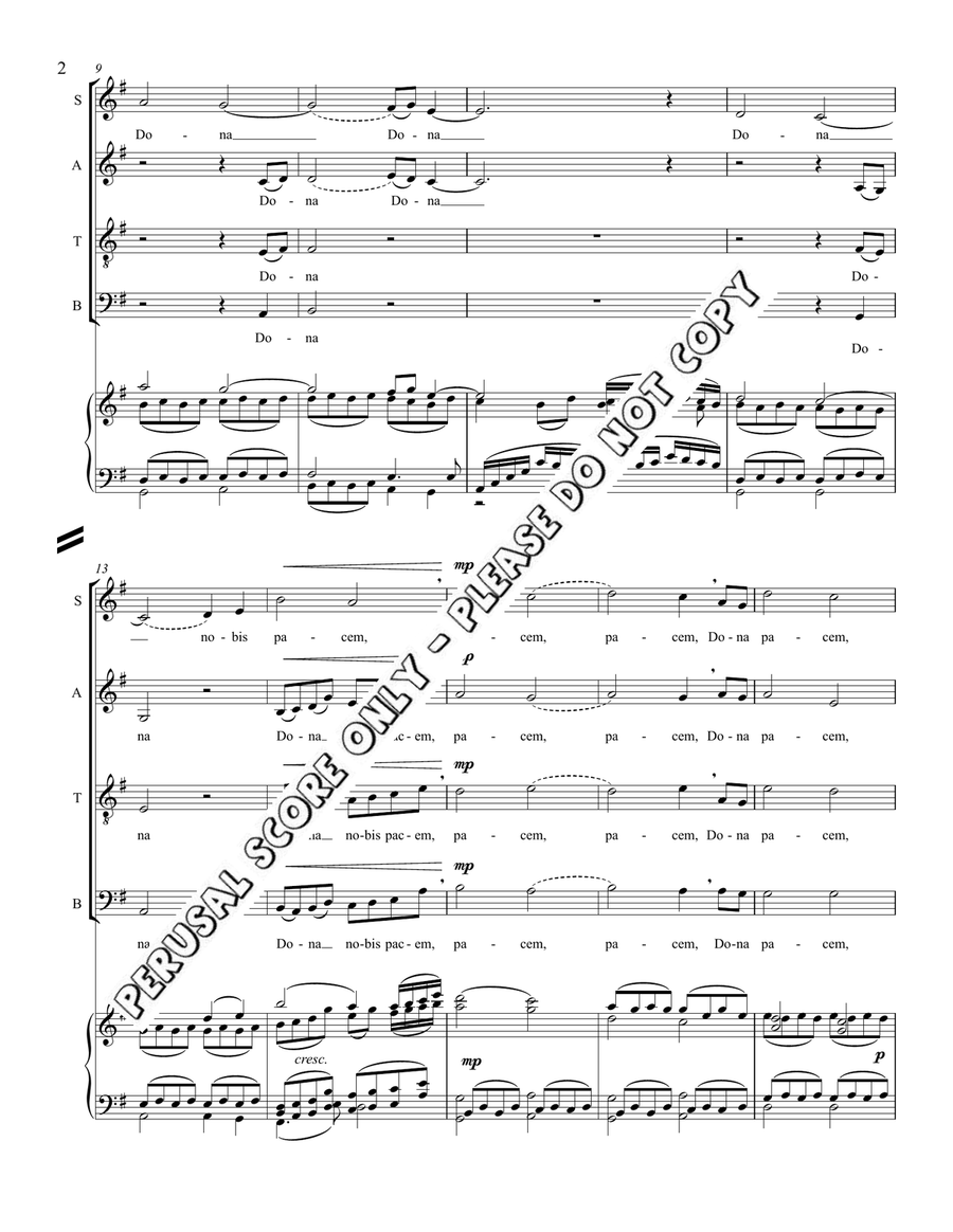 Dona Nobis (With Piano - Not Strings) 4-Part scores gallery preview page 3