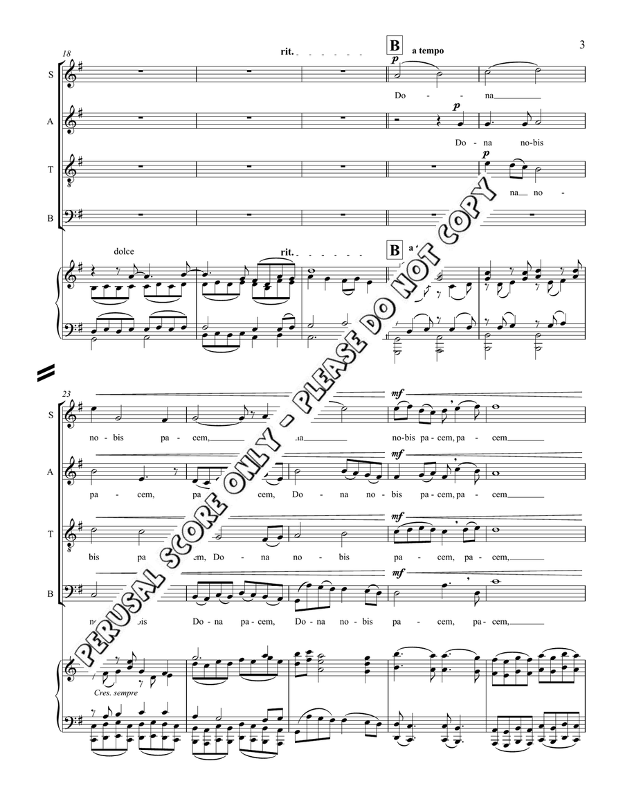 Dona Nobis (With Piano - Not Strings) 4-Part scores gallery preview page 4