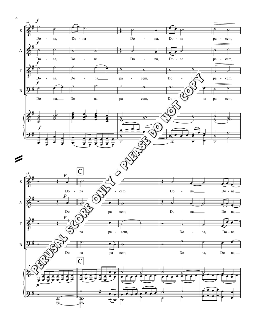 Dona Nobis (With Piano - Not Strings) 4-Part scores gallery preview page 5