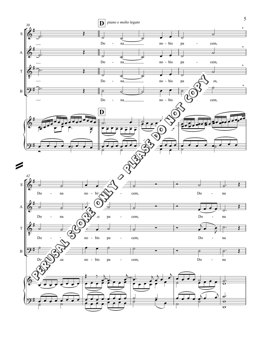 Dona Nobis (With Piano - Not Strings) 4-Part scores gallery preview page 6