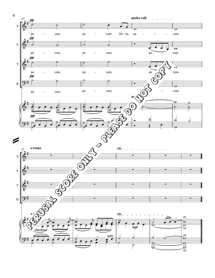 Dona Nobis (With Piano - Not Strings) 4-Part scores gallery preview page 7