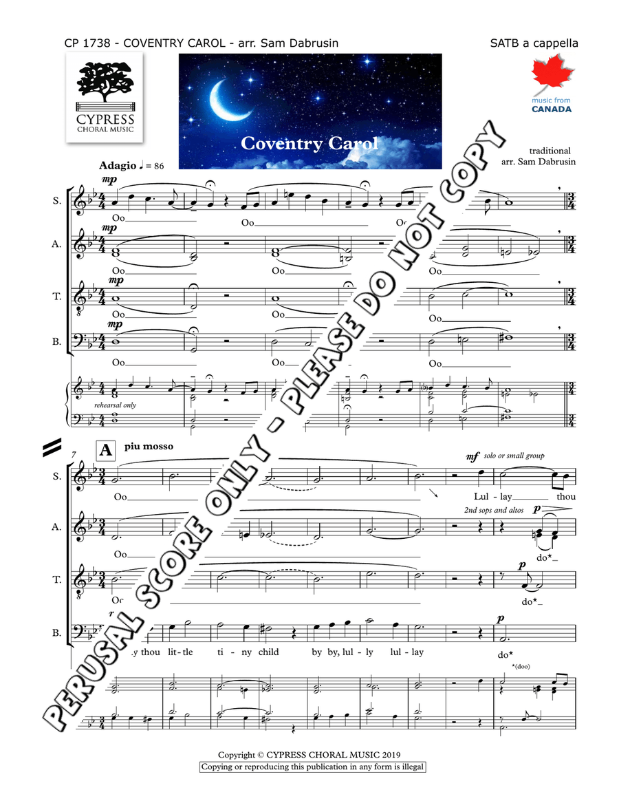 The Coventry Carol The Coventry Carol 4-Part scores gallery preview page 2