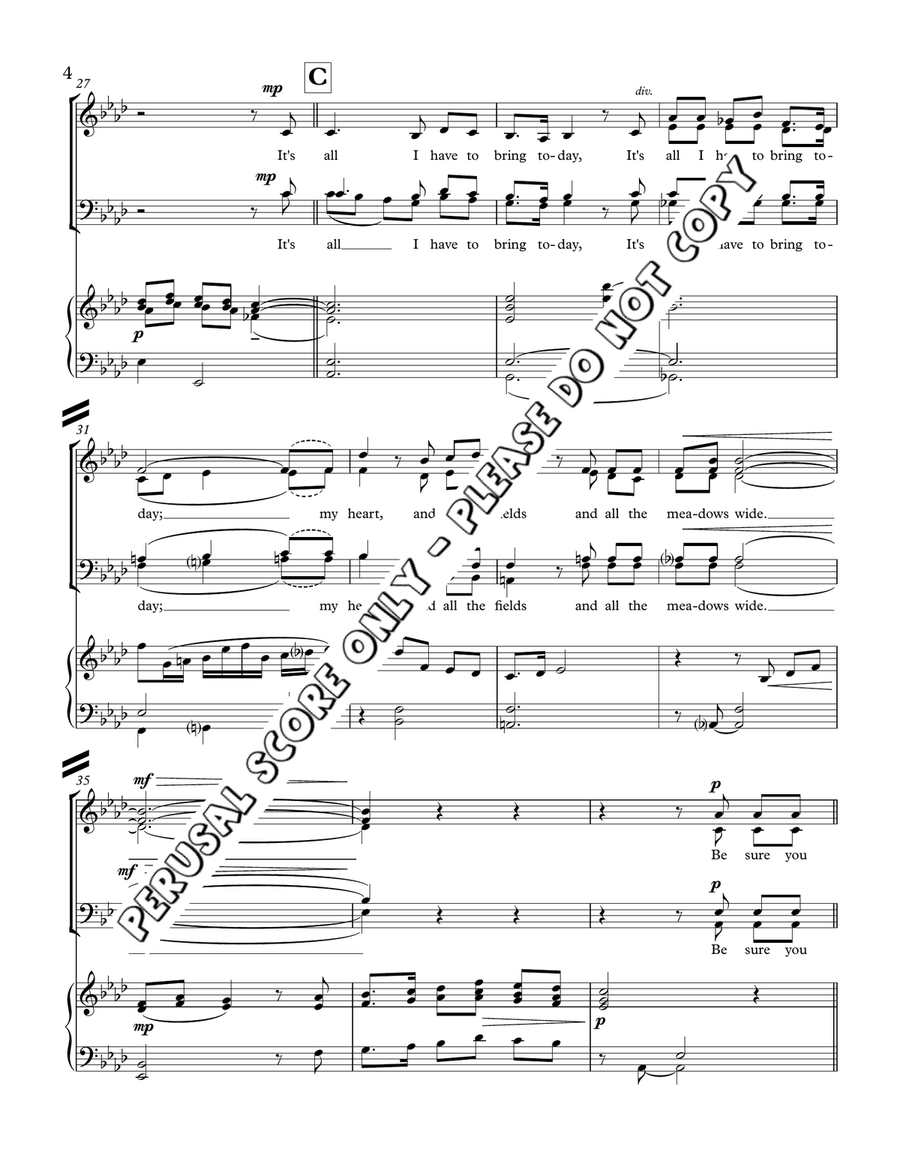 All I Have To Bring Today 4-Part scores gallery preview page 4